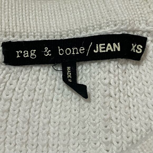 Rag & Bone/Jean Cotton Knit Crewneck Sweater - White - XS - Picture 8 of 13